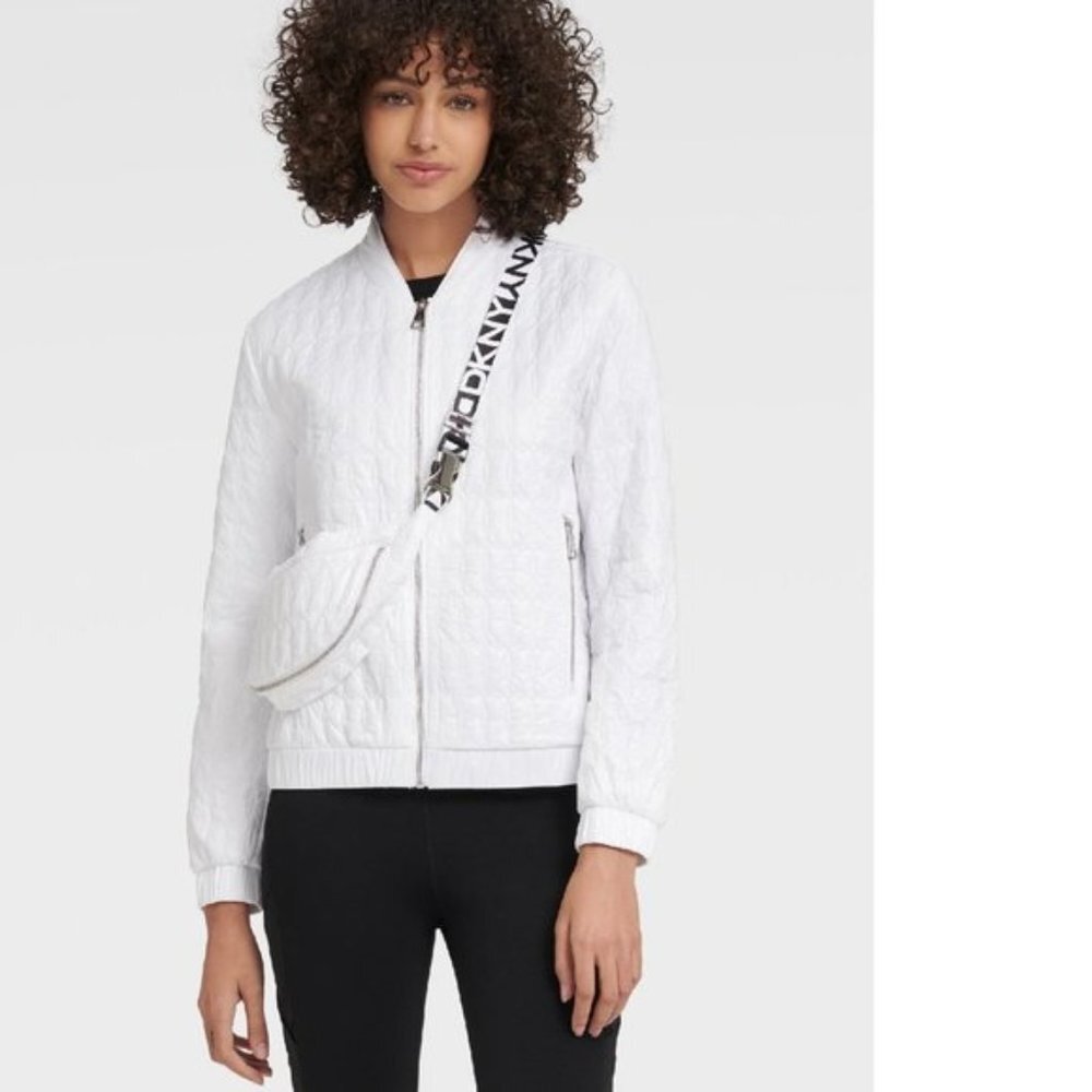 DKNY QUILTED BOMBER WITH BELT BAG